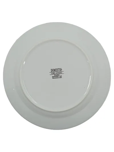 Domestic Orlando Essteller 19 cm Porzellan Weiß Gelb Blau Grafisch Modern
