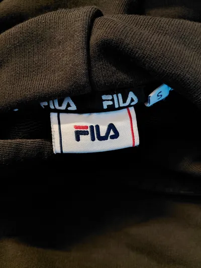 FILA Herren Kapuzenpullover Hoodie Schwarz Gr. S Logo Streetwear