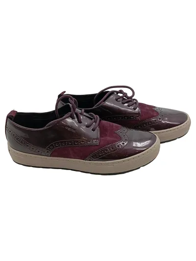 Geox Damen Schnürschuhe Brogue Halbschuhe Lila Gr. 40 Leder