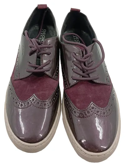 Geox Damen Schnürschuhe Brogue Halbschuhe Lila Gr. 40 Leder