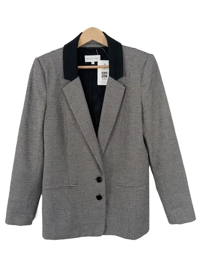 Patrizia Pepe Damen Blazer Kariert Grau Gr. 44 XXL Business Anzug