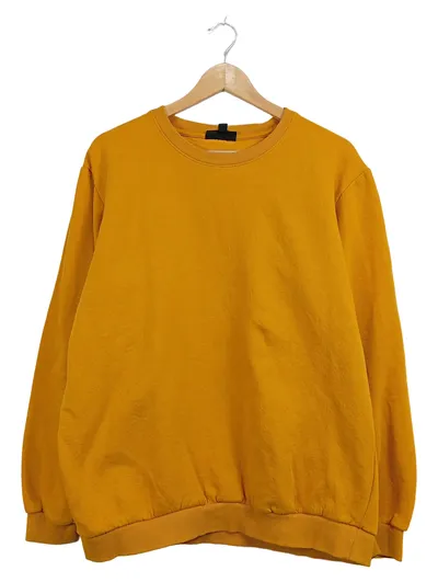 Smog Herren Pullover Gelb Gr. 52, XL Basic Langarm