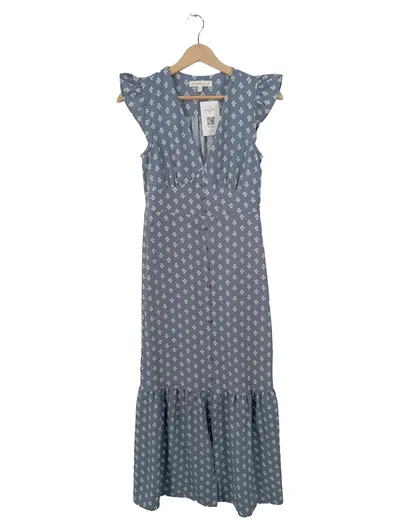 Monteau Damen Sommerkleid Maxikleid Blau Blumenmuster Gr. 34 XS