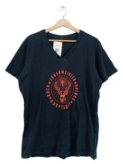 Jägermeister Herren Fanshirt T-Shirt Hirschmotiv Schwarz Gr. XL