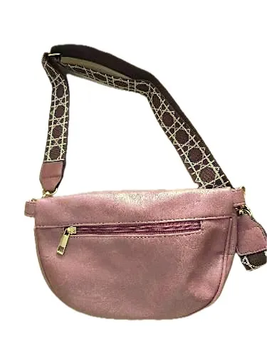Damen Gürteltasche Rosa Gesteppt Crossbody Bag Umhängetasche 26cm 3