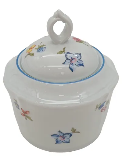 Seltmann Weiden Zuckerdose mit Deckel Porzellan Blumenmuster Bavaria