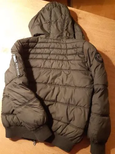 Here & There Kinder Steppjacke Kapuze Oliv Gr. 134 Winterjacke