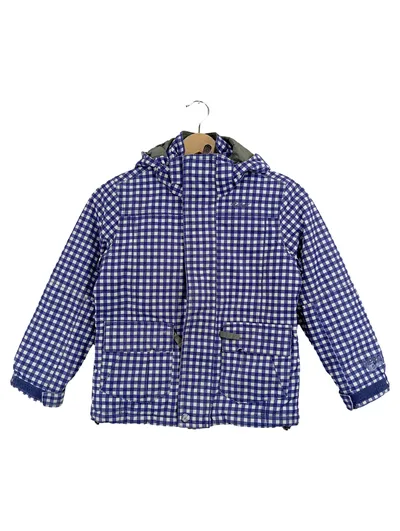 Protest Kinder Steppjacke Kariert Blau Gr. 128 Kapuze Outdoor