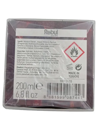 Rebul Kolonya Mürver Eau de Cologne Unisex 200ml 80° Holunderblüte