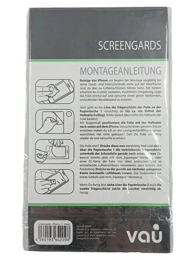 vau Screengards Schutzfolie Set Apple iPhone 5 Display Schutz Protection