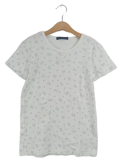 Brandy Melville T-Shirt Damen Gr. S Weiß Teddy Bär Print Kurzarm