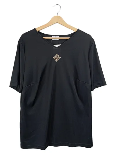 Frankenwälder Collection T-Shirt Damen Gr. 48 Schwarz V-Ausschnitt Kurzarm