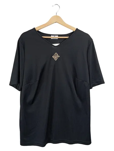Frankenwälder Collection T-Shirt Damen Gr. 48 Schwarz V-Ausschnitt Kurzarm
