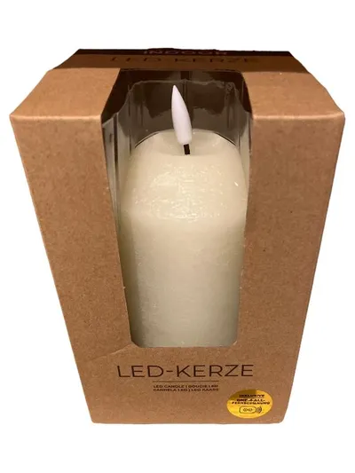 DEPOT LED Kerze Echtwachs mit Fernbedienung Weiß 11cm Flackerlicht