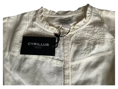 Cyrillus Paris Mädchen Bluse Stickerei Weiß Gr. 158