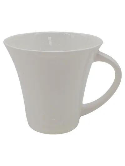 Crofton Kaffeetasse mit Untertasse Classic Bone China Porzellan Weiß 250ml