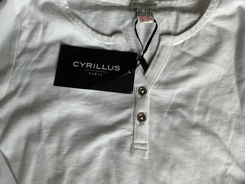 Cyrillus Paris Langarmshirt Kinder Gr. 152 Weiß Baumwolle Basic NEU 2