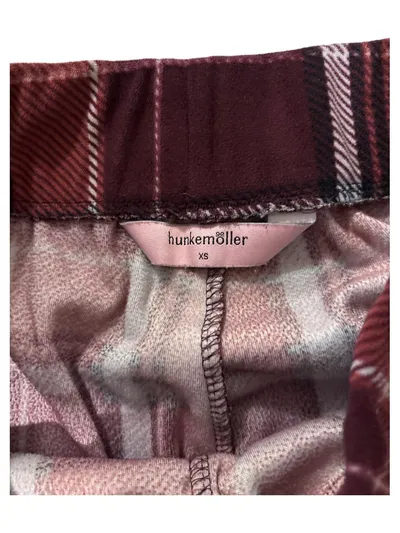 Hunkemöller Damen Schlafhose Pyjamahose kariert Rot XS Flanell