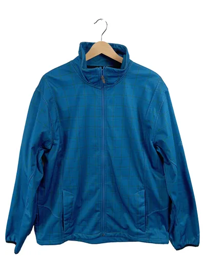McKINLEY Outdoorjacke Herren Blau Kariert Gr. 52, XL Reißverschluss