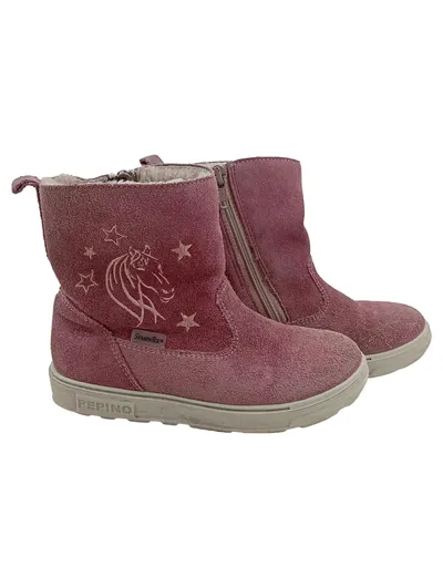 PEPINO Sympatex Stiefel Mädchen Gr. 28 Rosa Einhorn gefüttert Wildleder