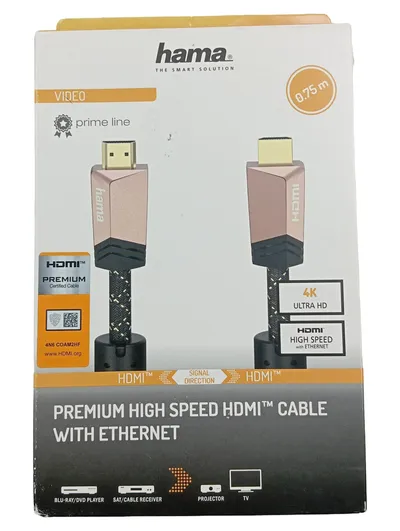 Hama Premium High Speed HDMI Kabel Ethernet 4K UHD 0,75m vergoldet