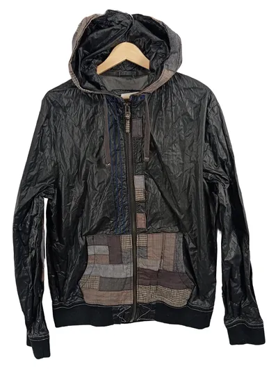 Desigual Herren Sweatjacke Kapuzenjacke Patchwork Schwarz Gr. L