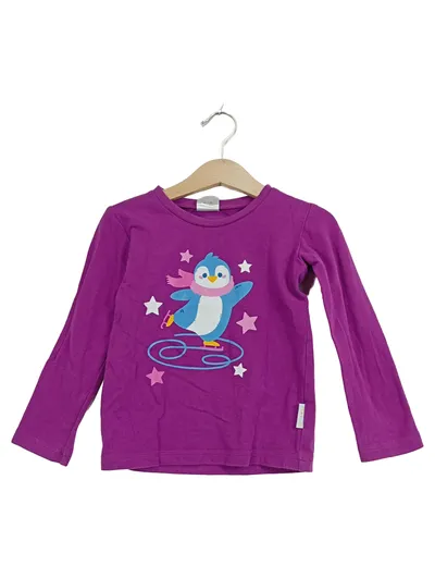 BABAUBA Kinder Langarmshirt Pinguin Motiv Gr. 98 Lila Mädchen