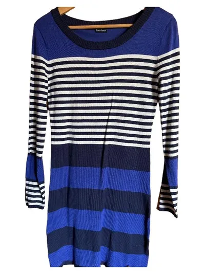 Bruno Banani Damen Pullover Blau Gestreift Gr. 36 S Maritim Viskose
