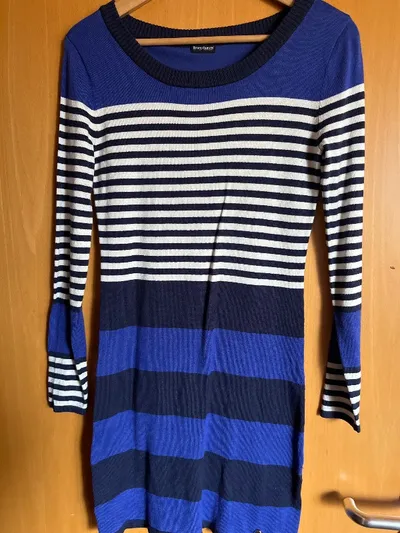 Bruno Banani Damen Pullover Blau Gestreift Gr. 36 S Maritim Viskose