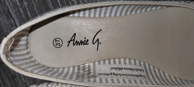 Annie G. Damen Ballerinas Beige Gr. 37 Schleife Strukturmuster 3