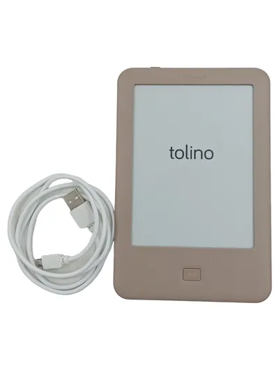 Tolino Page eBook Reader 6 Zoll E-Ink Beige mit USB Kabel
