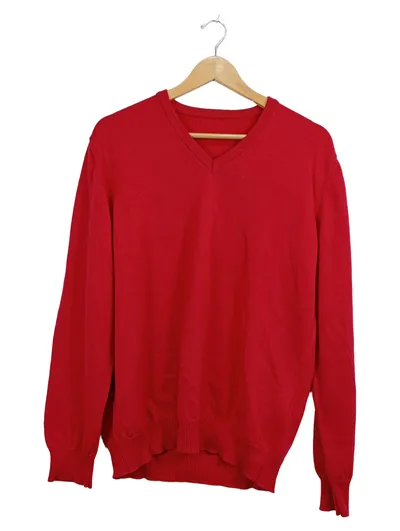MAERZ Muenchen Herren Pullover V-Ausschnitt Wolle Rot Gr. L