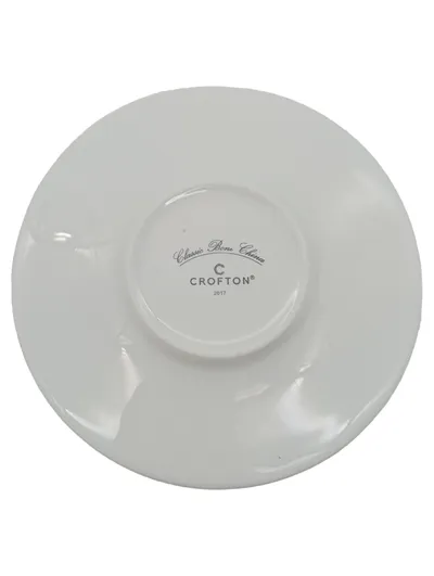 Crofton Kaffeetasse mit Untertasse Classic Bone China Porzellan Weiß 250ml