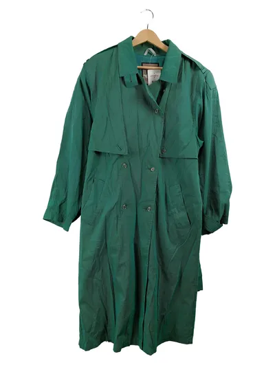 Paloma Picasso Damen Trenchcoat Mantel Grün Gestreift Gr. 38 M