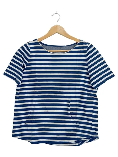 edc by Esprit Damen Ringelshirt T-Shirt Gr. 38 Blau Weiß Maritim Taschen