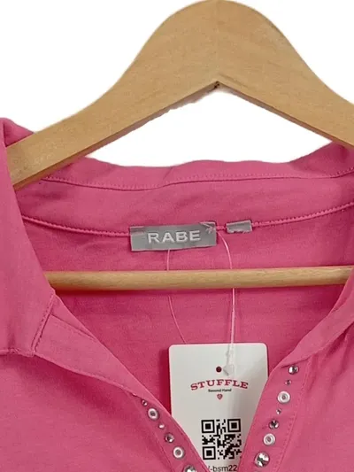 RABE Damen Poloshirt Gr. 50 Pink Kurzarm Strasssteine Casual