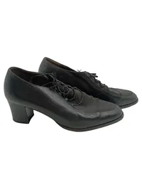 Paul Green Damen Pumps Schnürschuhe Leder Schwarz Gr. 39 Blockabsatz 1