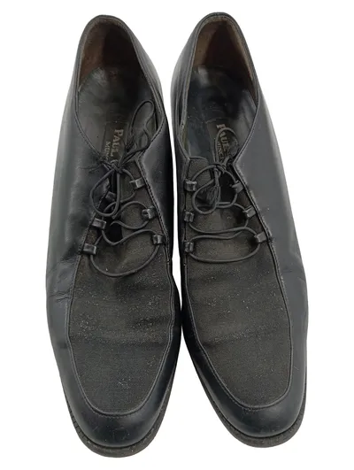 Paul Green Damen Pumps Schnürschuhe Leder Schwarz Gr. 39 Blockabsatz