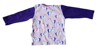 BABAUBA Kinder Langarmshirt Gr. 74 Rosa Pferde Motiv Baumwolle