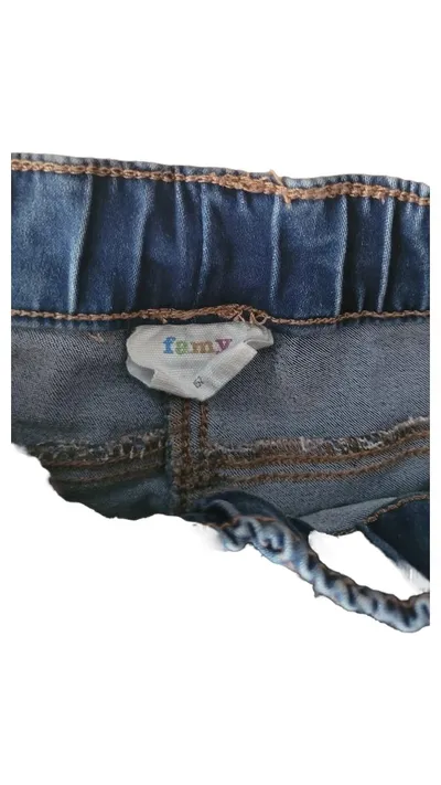 Famy Mädchen Jeans Jeggings Gr. 152 Blau Gummibund Slim Fit