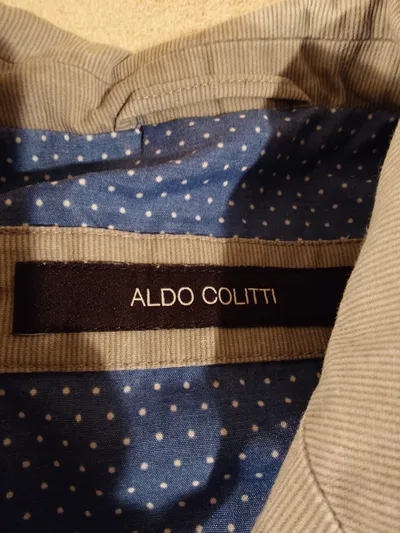 Aldo Colitti Herren Sakko Gr. 50 L Grau Casual Baumwolle Blazer
