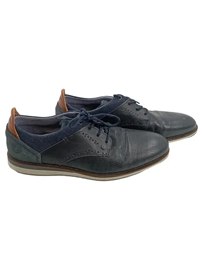 Bullboxer Herren Schnürschuhe Halbschuhe Blau Leder Gr. 44 Casual
