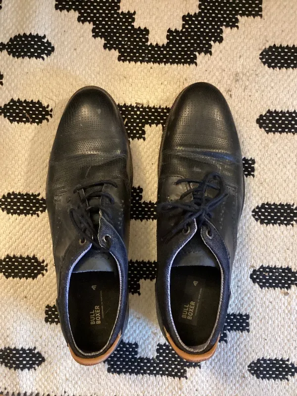 Bullboxer Herren Schnürschuhe Halbschuhe Blau Leder Gr. 44 Casual 3