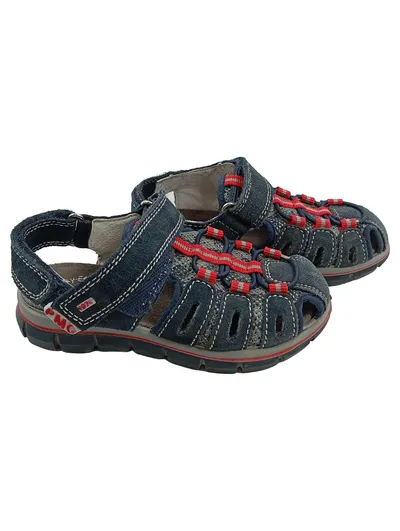 Primigi Sandalen Kinder Jungen Gr. 29 Blau Leder Outdoor Klettverschluss