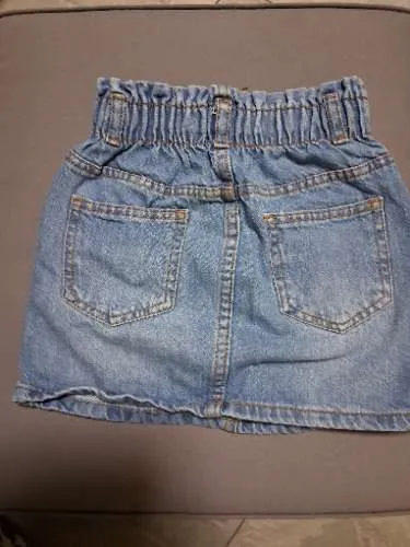 Denim Co. Mädchen Jeansrock Gr. 116 Einhorn Regenbogen Stickerei Blau