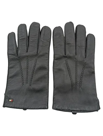 Tommy Hilfiger Lederhandschuhe Herren Größe L-XL Schwarz Klassisch Winter
