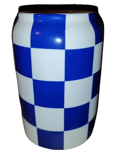 BOLTZE Home Vase Keramik Kariert Blau Weiß 16cm Modern Deko