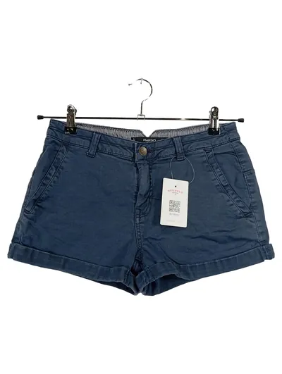 MANGO Basics Damen Shorts Blau Gr. 34/XS Baumwolle Casual