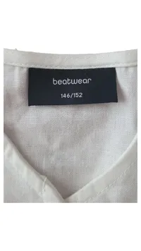 beatwear Mädchen Bluse Langarm Weiß Gr. 152 Peplum Knopfleiste 2