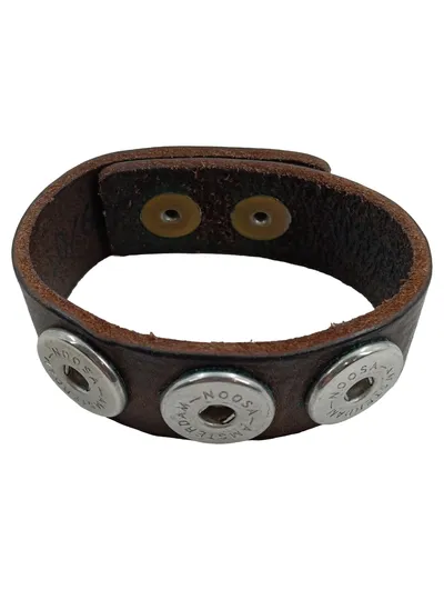NOOSA-Amsterdam Lederarmband Braun 3 Chunk Druckknöpfe 24cm Casual